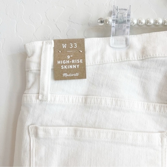 NEW Madewell Women’s High Rise Skinny Jeans Pure White Ankle Plus Size 33 - Picture 7 of 8
